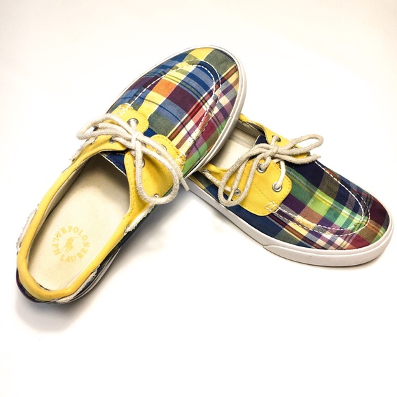 Polo Ralph Lauren Shoes - Polo Ralph Lauren Madras Boat Shoes in Plaid, sz 8